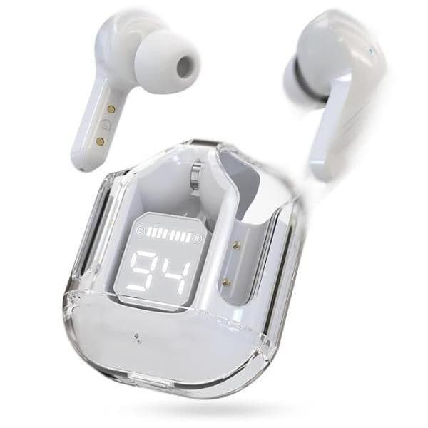 AIR 31 TWS ORIGINAL WITH BIG PACKING TRANSPARENT EARBUDS BLUETOOTH 5.3V White