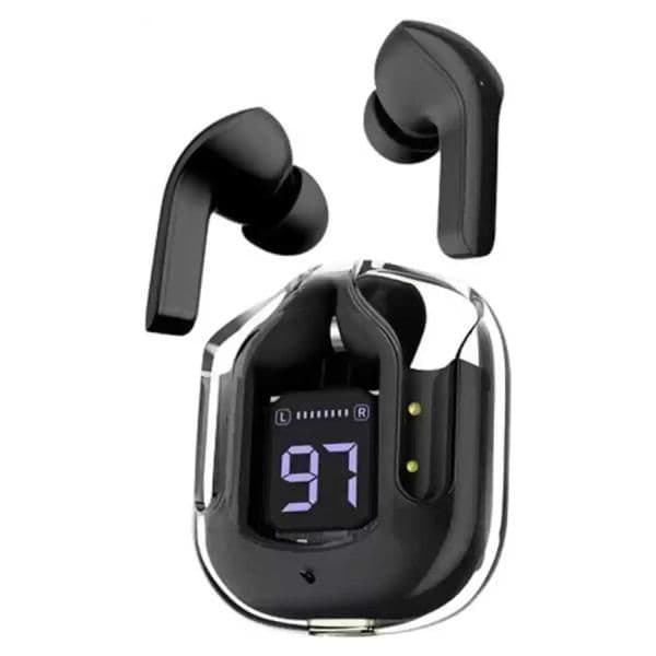 AIR 31 TWS ORIGINAL WITH BIG PACKING TRANSPARENT EARBUDS BLUETOOTH 5.3V Black