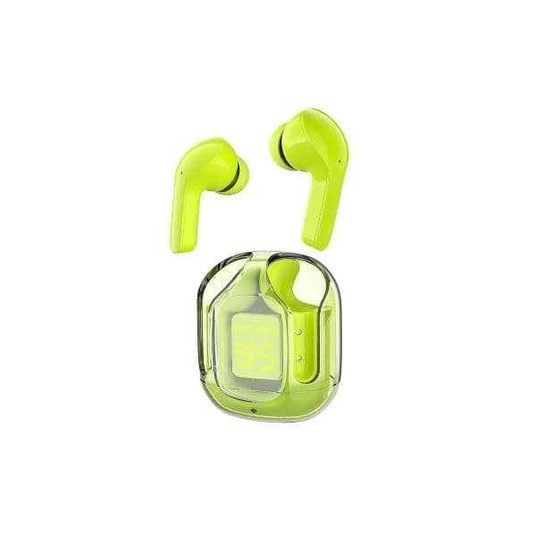 AIR 31 TWS ORIGINAL WITH BIG PACKING TRANSPARENT EARBUDS BLUETOOTH 5.3V Green