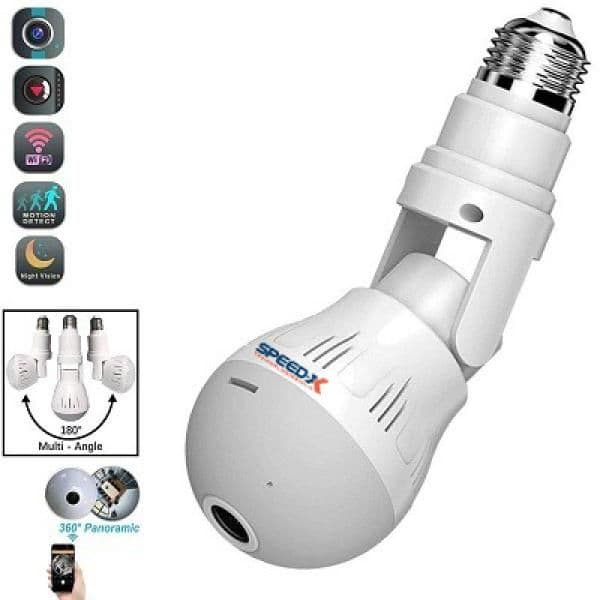 WiFi Flexible Light Bulb Camera 1080P HD Wireless 360 Degree Panoramic Infrared Night Vision WITH V380 APP